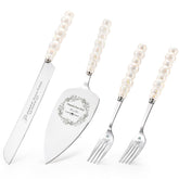 BEKESIN wedding knife with ceramic pearl handle for elegant cake cutting.