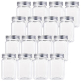Bekith 16-pack clear jars with lids, 13oz, ideal for pantry organization.