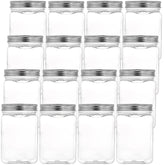 Bekith 16-pack clear jars with wide-mouth for easy filling.