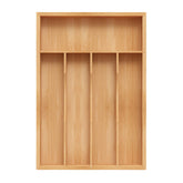 BEKVEM bamboo silverware organizer in natural finish keeps kitchen utensils neatly organized.