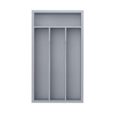 BEKVEM silverware organizer in grey, full-drawer view for efficient utensil storage.