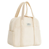 Belaven insulated lunch bag beige front view highlighting corduroy exterior for daily use