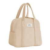 Belaven lunch bag coffee outside view, durable corduroy for everyday use.