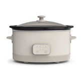 Bella 6-Qt slow cooker with oatmilk finish and stoneware pot for easy meals