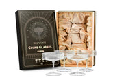 BELLAFORTE champagne coupe glasses with 7 oz capacity for festive toasts