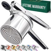 Bellemain 15oz potato ricer handle close-up showing ergonomic grip