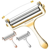 Bellemain stainless steel wire cheese slicer showing adjustable thickness capability for perfect slices.