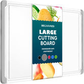Belwares large cutting board with dishwasher-safe design for easy cleanup.