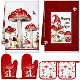 Bencailor mushroom kitchen towel set for absorbent drying and quick cleanup.