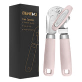Beneno heavy-duty hand can opener with magnet for safe lid lifting and clean edges.