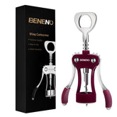 Beneno Wine Opener zinc alloy wing demonstrates durable corkscrew for frequent enjoying sessions