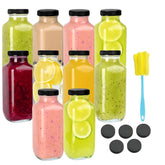 Benestanti 10-pack 16oz glass bottles with lids for fresh, reusable storage