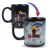 BeneU Luffy mug front view shows color-changing design for hot beverages.