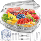 Benicci premium chilled serving tray with lid and dip holder keeps bites fresh at parties.