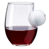 BenShot golf ball wine glass with embedded Titleist ball for a striking centerpiece