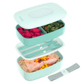 Bentgo Classic Coastal Aqua front view shows a stylish, compact lunch box for on-the-go meals.