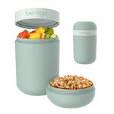 Bentgo Snack Cup mint green exterior for portable snacking.