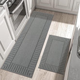 BEQHAUSE grey kitchen rug 24x35 with non-slip backing for secure standing