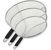 BergKoch splatter screen 9.5 inch on pan captures hot oil splatter for clean cooking