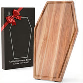 Berry Good Lunch coffin charcuterie board top view for Halloween entertaining.