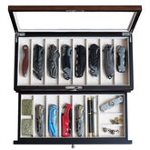 Besforu pocket knife display case front view shows sturdy display