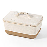 Besmeety ceramic butter dish with lid keeps butter fresh on the countertop