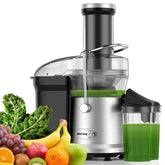 Bestome Juicer 1200W motor powers fast, fresh juice at home.