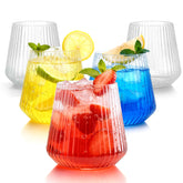 BESTSTAR 36-pack clear ribbed wine glasses for elegant, disposable service at large events.