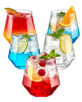 BESTSTAR clear diamond stemless wine glasses pack enhances any table setting with a festive sparkle.