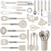 BESTZMWK kitchen utensils set 33pcs for daily cooking versatility and easy organization.