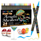 Betem acrylic markers dual-tip for vibrant colors on any project surface