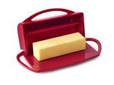 Better Dish flip-top butter dish red protects butter and keeps counters clean.