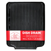 Better Houseware dish drainer mat in black keeps countertops dry.
