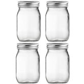 BEWAVE glass mason jar 16oz for versatile food storage.
