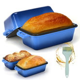 Bexmder cast iron loaf pan with lid for even heat distribution.
