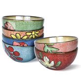 BGCTM ceramic cereal bowls with floral pattern ideal for daily cereals and snacks.