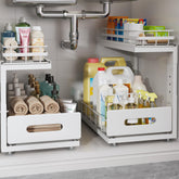 Biboraya two-tier under-sink organizer with pull-out drawers for space optimization