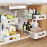 Biboraya under-sink organizer top drawer mesh for easy reach of cleaning bottles