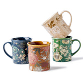 BICETTO Royal Bloom mugs with floral design elevate daily coffee rituals.