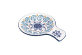 Bico Blue Talavera spoon rest on stove top keeps counters clean for spoons
