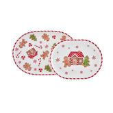 Bico gingerbread man 16-inch ceramic platter, ideal for festive serving.