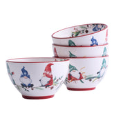 Bico Christmas Gnomes bowls set of 4 with 29 oz capacity for cereals and soups.
