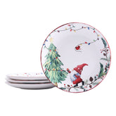 Bico Christmas Gnomes salad plates 4-pack for vibrant table setting.