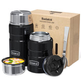Bidakid 25oz insulated food jar with wide-mouth opening for easy filling and cleaning.