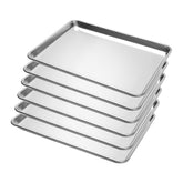 BIEAMA six-pack half-size baking sheet pan set, ready for efficient oven batching of cookies and pastries.