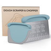 BIGFIT 2-in-1 bench scraper with stainless blade and conversion chart for precise dough prep