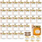 BIGIVACA 3 oz mini honey jar with gold lid for elegant wedding favors
