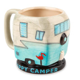BigMouth Inc Happy Camper Mug front view, ideal for cozy campsite coffee moments.