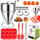 BILIPLE 40oz batter dispenser with ergonomic handle for precise pouring
