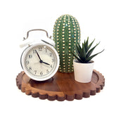 BILYSKEP round acacia tray with scalloped edge for stylish organization.